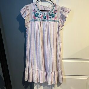 August Silk Cream Flutter Sleeve Sundress